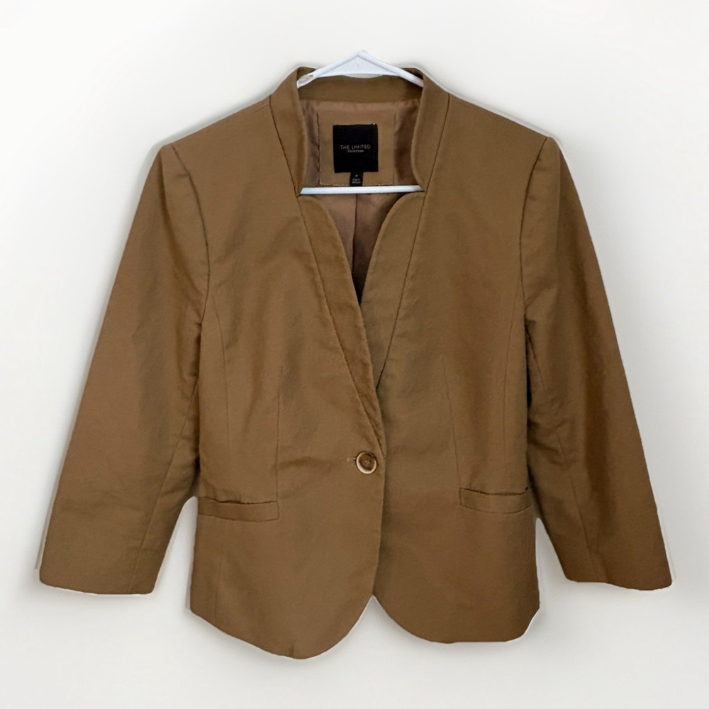 THE LIMITED Collection Y2K Early 2000s Blazer Tan Medium - Picture 7 of 10